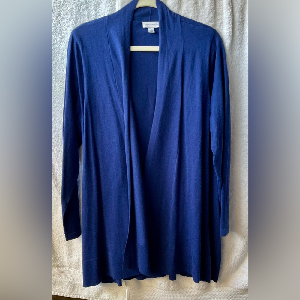 Susan Graver Royal Blue Knit Cardigan Sweater